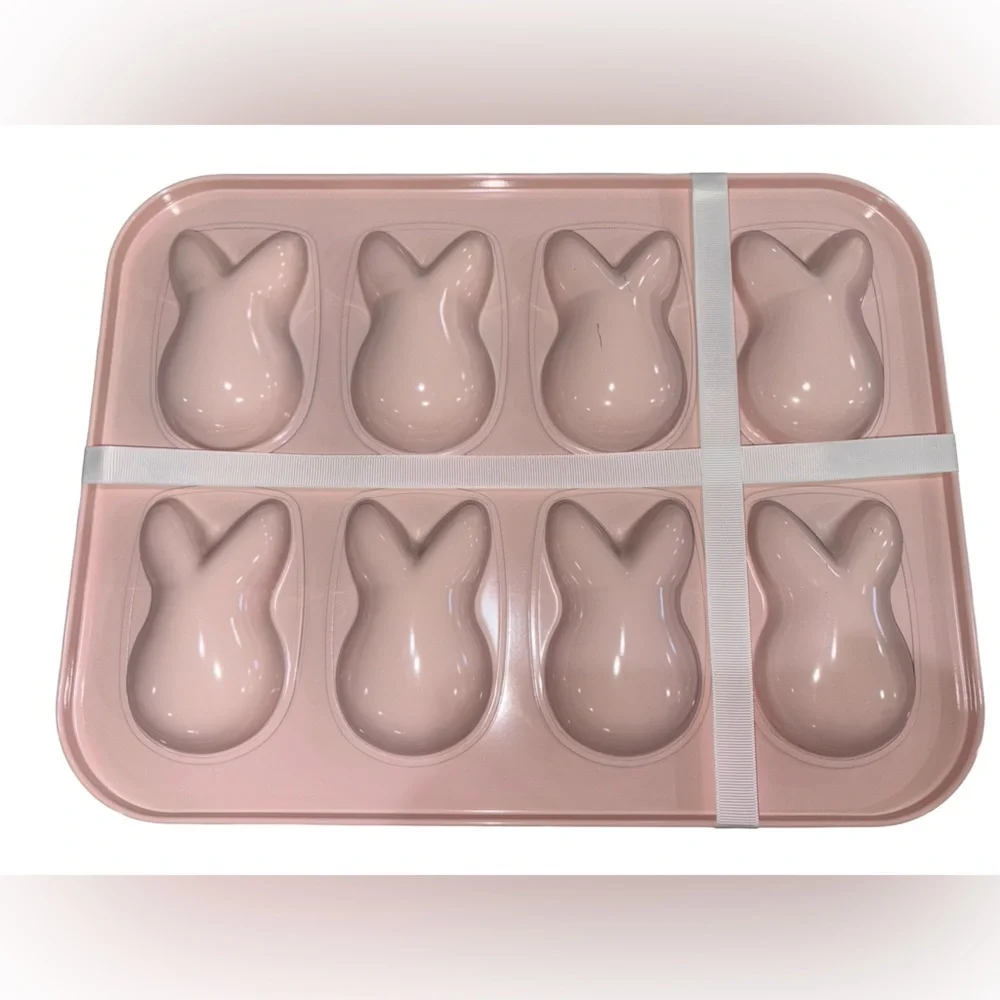 Bake Shop Bunny Cake Pan Pink Easter Nonstick 8 Cavity Mold NEW